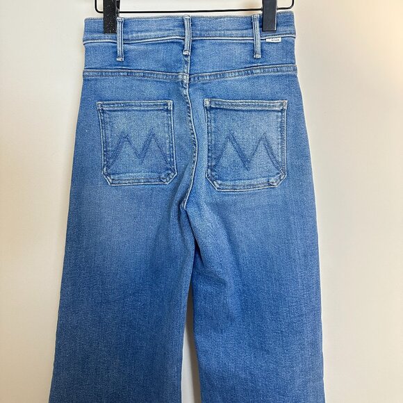 MOTHER The Hustler Roller Patch Pocket Sneak Wide Leg Jeans in Piece By Piece - Picture 8 of 13